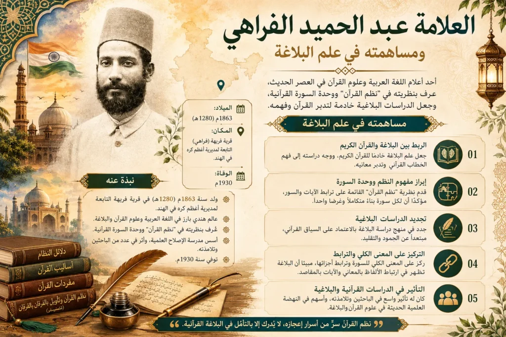 صورة تعبيرية عن الموضوع العلامة عبد الحميد الفراهي ومساهمته في علم البلاغة
