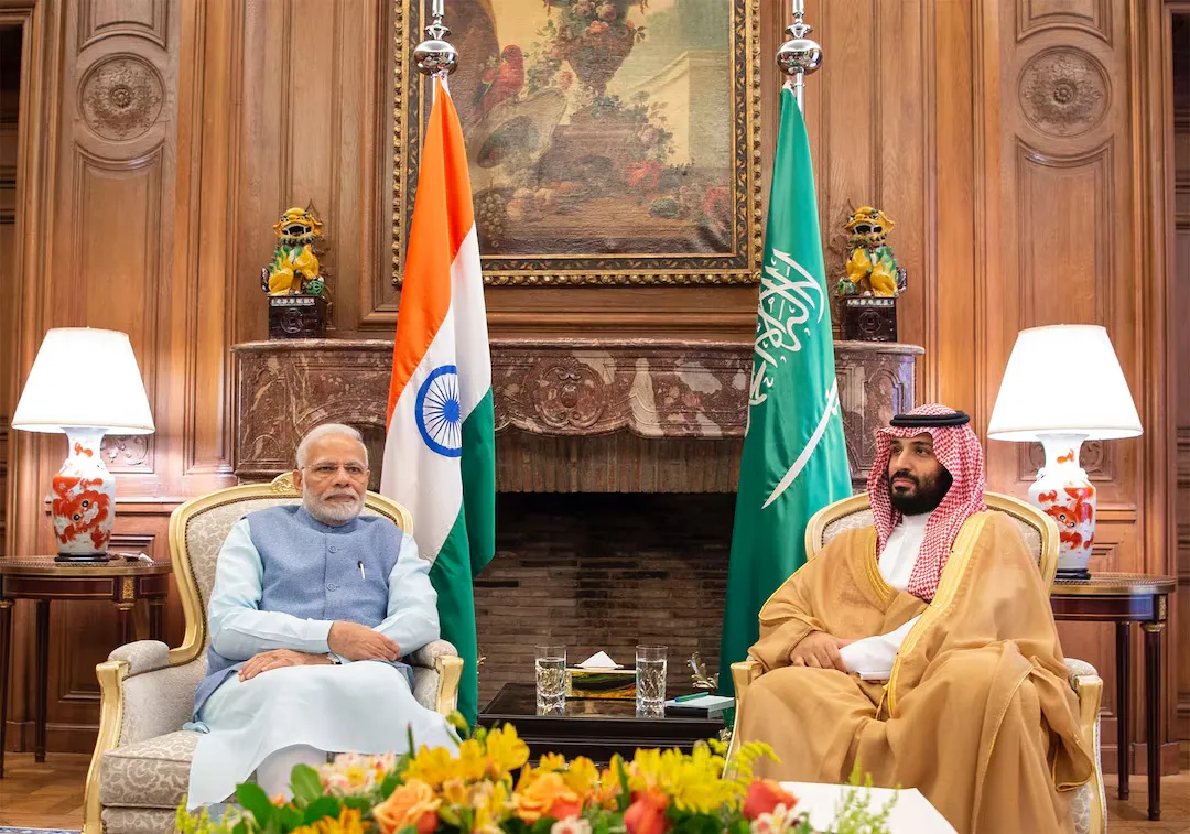 لقاء ناريندرا مودي ومحمد بن سلمان لقاء ثنائي بين رئيس وزراء الهند ناريندرا مودي وولي العهد السعودي محمد بن سلمان