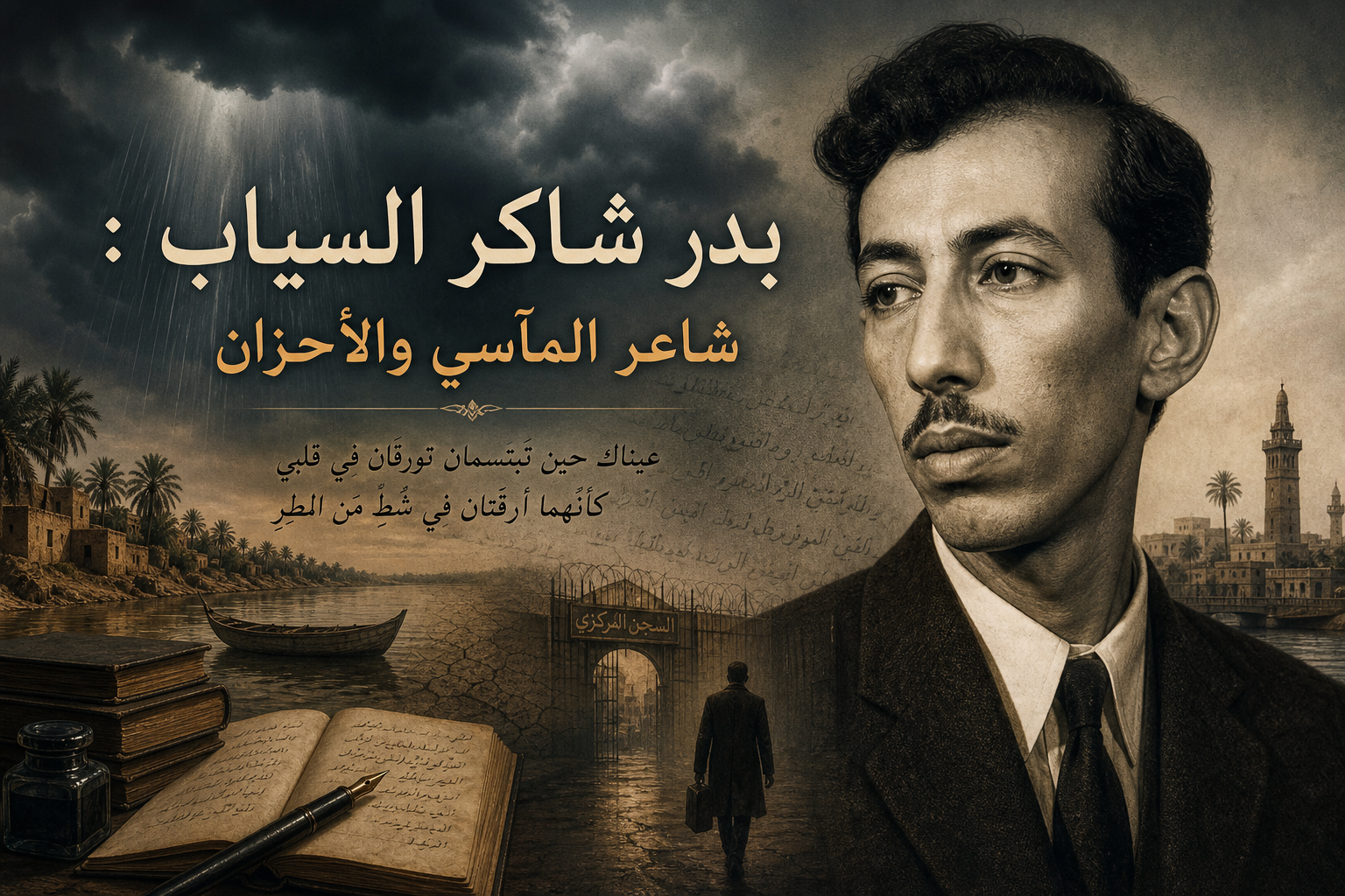 صورة توضيحية لبدر شاكر السياب : شاعر المآسي والأحزان صورة عن بدر شاكر السياب : شاعر المآسي والأحزان
